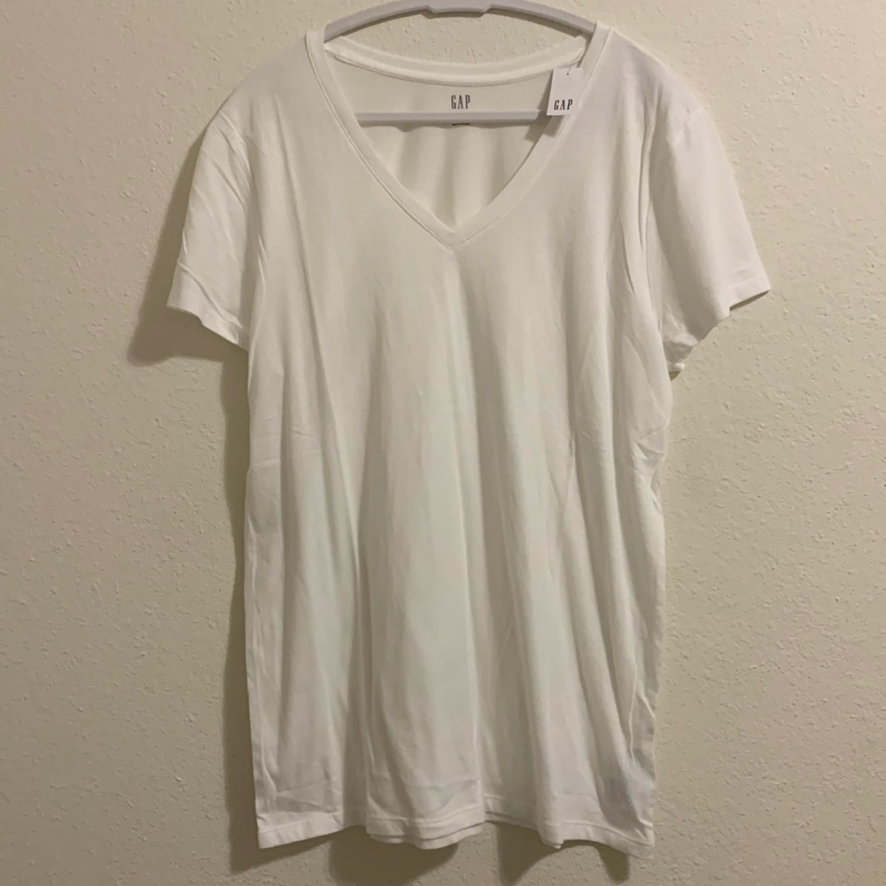 Gap xl tall favorite t white short sleeve v-neck t-shirt NWT